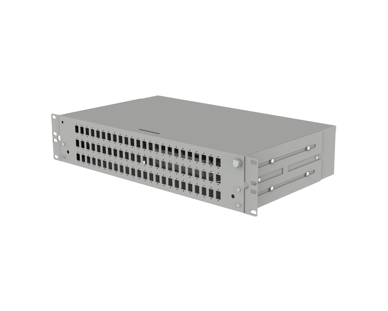 Fiber optic patch panels - pull-out: PSW-E-19"-250-2U-48-SCD-0K3-S-R7035